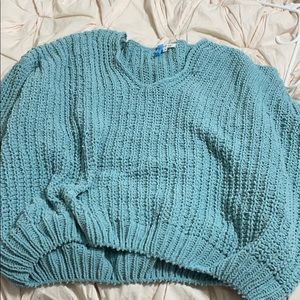 turquoise sweater